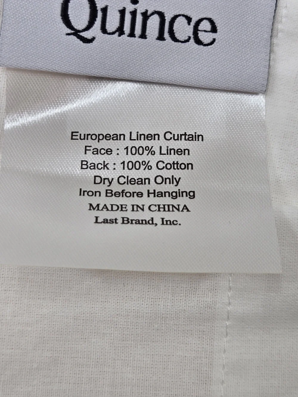 NWT QUINCE Set Of 2 48x84 European Linen Curtains Cream 0499